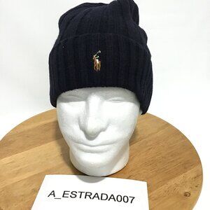 NWT POLO RALPH LAUREN BLACK BEANIE HAT ONE SIZE PONY EMBROIDERED ON COLOR UNISEX